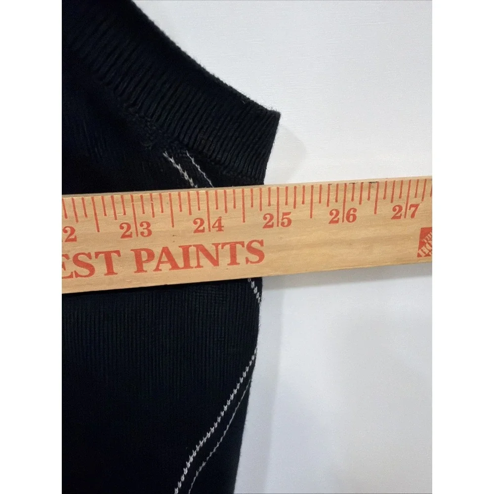 Fairway & Greene Italian Merino Wool Black 1/4 Zip Golf Sweater Wind Vest XL